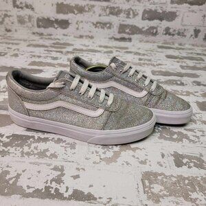 2489‎ Vans Old Skool Low Top Sneakers Silver/Gray Glitter Women's Size 6